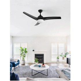 Resim Dlc Favonıo 35W Bakır Motor LED Siyah Tavan Vantilatörü 132CM 