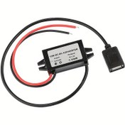 Resim 12V'den 5V'ye Dönüştürücü DC-DC Buck Modülü Güç Adaptörü USB Dişli Bağlantı Kablosu ile 