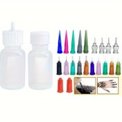 Resim 2 Şişe Henna Kiti Uygulayıcı - 19 Nozul, Kadınlar ve Erkekler için Moda Dövme Vücut Sanatı Çizim Aracı, Kullanışlı Yapıştırma Yapım Aracı 