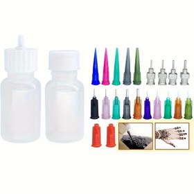 Resim 2 Şişe Henna Kiti Uygulayıcı - 19 Nozul, Kadınlar ve Erkekler için Moda Dövme Vücut Sanatı Çizim Aracı, Kullanışlı Yapıştırma Yapım Aracı 