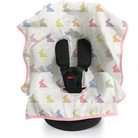 Resim Müslin Puset & Oto Koltuk Örtüsü - Rainbow Lapin Pink 