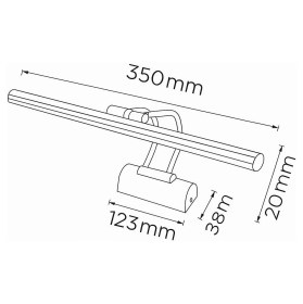 Resim Sekatech Eskitme Flüt Duvar Apliği - 35CM 6W LED 3200K Gün Işığı - Banyo, Ayna, Resim, Tablo, Çerçev 