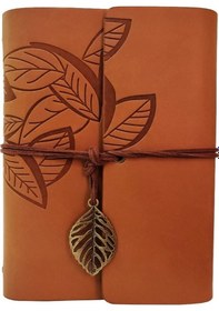 Resim Periboia Deri Yaprak Desenli Defter 