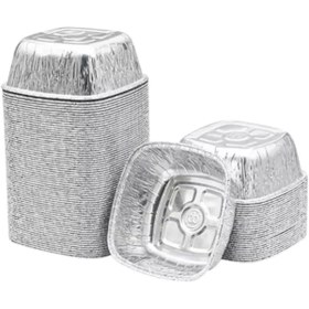 Resim Genel Markalar Adet Kare Alüminyum Sütlaç Kasesi 10x10cm 240gr Aşure Kabı Yüksek Isıya Dayanaklı Fırın için Kap 