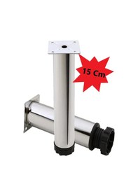 Resim Mobilya Kanepe Baza Koltuk Çekyat Yükseltme Ayağı Tablalı Krom Metal 15 Cm 4 Adet Krom Metal 