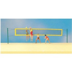Resim Preiser 10528 1/87 Ölçek, Plaj Voleybolu, Boyanmış Plastik Figürleri, 6 Adet 