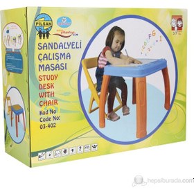 Resim Pilsan Sandalyeli Çalışma Masası 03-402 - Aktivite Masası Mavi Yeşil 