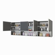 Resim Kenzlife hazır mutfak konsta gri 060*150*32 mutfak banyo dolabı kapaklı raflı 