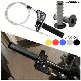 Resim Hightower 22mm Cnc Alüminyum Acer Gaz Kumandası + 1200mm Gaz Kablosu Crf50 70 110 Irbıs 125 250 Kırmızı Set 