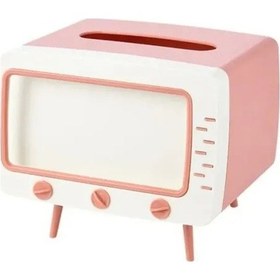 Resim Retro Telefon Tutucu Ve Peçetelik Çok Renkli 