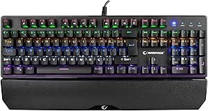 Resim Rampage KB-R86 UMBRA Siyah USB Rainbow Aydınlatmalı Blue Switch Mekanik Gaming Oyuncu Klavye 