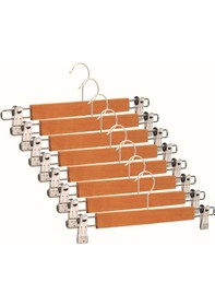 Resim Nyn Ahşap Askı Mandallı Pantolon Etek Askısı Naturel Renk 8 Adet 