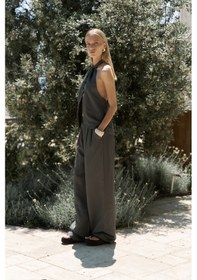 Resim Mai Collection Mai Studios Co. Prasetsah Bağlamalı Antrasit Crop Pantolon Takım Antrasit 