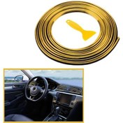 Resim Techmaster Trim Fitilli Yeni Araç İçi İp Şerit Balık Sırtı Nikelajlı 5 Metre Altın/Dore 