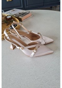 Resim 10 35 Topukla Kadın Toka Detaylı Arkası Açık Stiletto Kadeh Topuk Abiye Ayakkabı 001 
