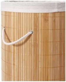 Resim DecoHandy Yuvarlak Bambu Kirli Sepeti 