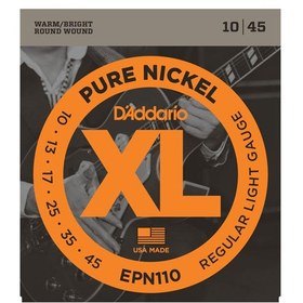 Resim D'Addario EPN110 XL Pure Nickel Elektro Gitar Teli - Regular Light (10-45) 
