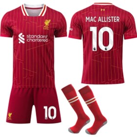 Resim Liverpool İç Saha Futbol Forması Çocuk Ve Yetişkin 2024-2025 Çoraplı No.10 Mac Allıster No.10 Mac Allıster 