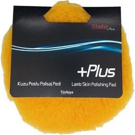 Resim Befar Plus Cırtlı Kuzu Postu Polisaj Keçesi 180mm Sarı 