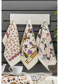 Resim Casnack Nora 5 Adet Baskılı Mutfak Havlusu Seti 30x50 - Lavanta 