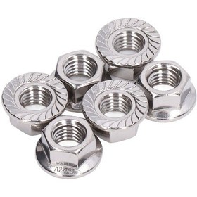 Resim Jeemson A2-70 Paslanmaz Çelik Flanş Somunu M6 - 50 Adet, Sabit Kilitleme, Dayanıklı, Araç/donanım Bakımı İçin 