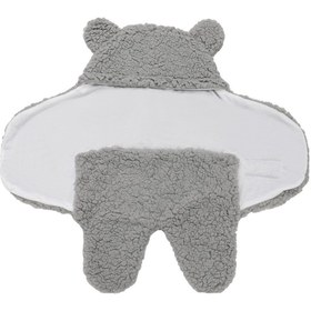 Resim Lamb Plush Sleeping Bag Newborn Baby Swaddling Quilt - Pink / 68x71cm 