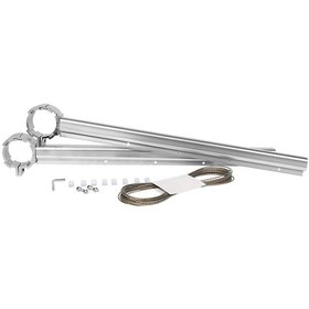 Resim Küpeşte Balkon Çamaşır Kurutma Askılığı 50 mm Boru Tipi Natural ve Antrasit gri Gri 