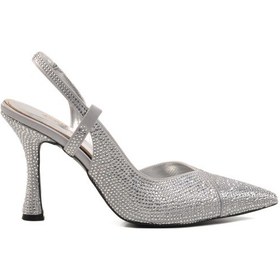 Resim Aspor Gümüş İnce Topuklu Kadın Abiye Ayakkabı Çok Renkli 