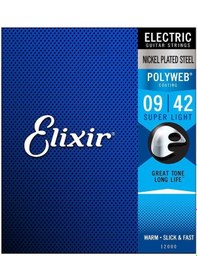 Resim Elixir 09-42 Polyweb Super Light Elektro Gitar Teli 12000 