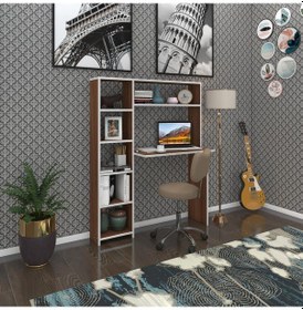 Resim Kenzlife Bilgisayar Çalışma Masası Prost Cvz 140 100 20 Kitaplık Solda Ofis Sekreter Laptop 