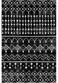 Resim Çam Halı Gloria Td86201 Siyah İskandinav Tarzı Dokuma Saçaklı Kilim 