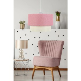 Resim Katlı Pasta Tekli Pembe Dokuma Sarkıt Yatak Odası Çocuk Odası Genç Odası Salon Avize 