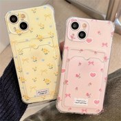 Resim A Creative High-End Tasarımı, Bantlı Tam Ekran Sarı Çiçek Deseni ile Kart Ekleme için Tasarlanmış, for Iphone için Uygun 