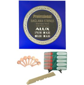 Resim Alux 0.18 Kısa Sap Bağlama Teli Seti +7 Burgusu +10 Tezene +Eşik 