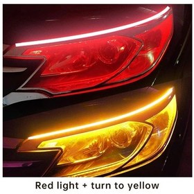 Resim 2pcs Led Drl Araba Gündüz Çalışma Işık Esnek Su Geçirmez Şerit Araba Red To Yellow 70cm 1 Piece Set 