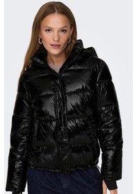 Resim Only Kapüşonlu Puffer Siyah Kadın Mont 15287919 001 