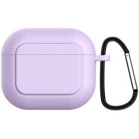 Resim Ally Airpods 3 Uyumlu için Kancalı Ultra İnce Silikon Kulaklık Kılıfı Mor 
