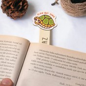 Resim Sevimli Kaplumbağa İsimli Ahşap Kitap Okuma Ayracı 