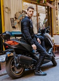 Resim Scudo Milano Siyah Yazlık Fileli Erkek Motosiklet Ceketi S 