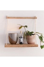 Resim Zanaat Raf Doğal Ahşap Dekoratif Raf / Dekor Ip Askılı 