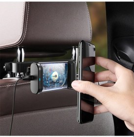 Resim Baseus Arka Koltuk Kablosuz Telefon Tutucu Wireless 15W Hızlı Ş (196568536)-Siyah 