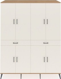 Resim Kronos Gardrop 10 Raflı 2 Çekmeceli 8 Kapaklı 176x59x221 Çam-aytaşı Beyaz 