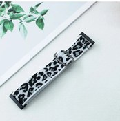 Resim Gaojunshop01 Ayarlanabilir Nylon Spor Fitbit Kordonu Beyaz Leopar Desen Nefes Alabilir Hafif 