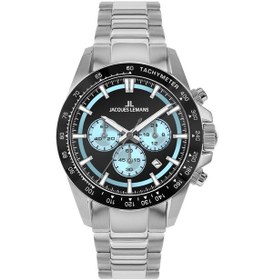 Resim Jacques Lemans 1-2207b Lıverpool Chronograph Erkek Kol Saati Gümüş - Siyah 