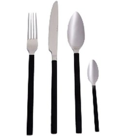Resim Belen Siyah Çatal Kaşık Bıçak Takımı 24 Parça Siyah 