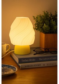 Resim Ice Cream Lamp Masa Lambası Dekorasyon Aydınlatma Gece Lambası Abajur Sarı 
