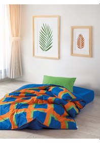 Resim Cozy Home Popping Colors Tek Kişilik Lastikli Çarşaflı Nevresim Takımı Venus Mavi 
