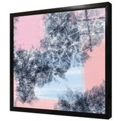 Resim Pembe Gri Soyut Iı Çerçeveli Cam Tablo-171996 