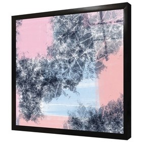 Resim Pembe Gri Soyut Iı Çerçeveli Cam Tablo-171996 