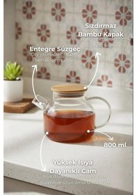 Resim Taric Cam Demlik 800ml B6331 Şeffaf 